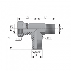 Run Tee metric male – metric swivel female. (TMM..FGM..B)